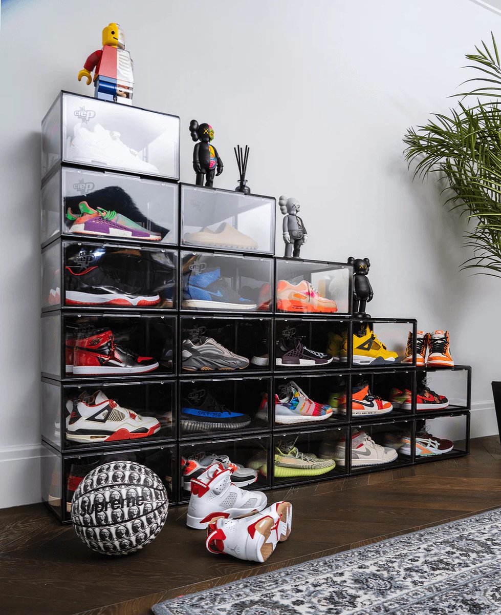 Crep Protect schoenenopbergdoos - Ultimate Sneaker Crates 2.0, schoenorganizer, stapelbare schoenenkratten (2 kratten per verpakking