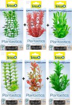 Tetra - Decoart - Plantastics - Aquariumplanten - Aquarium - Anacharis + Red Foxtail + Hygrophila + Ambulia + Red Ludwigia + Green Cabomba -22 cm - S - Complete set van 6 stuks