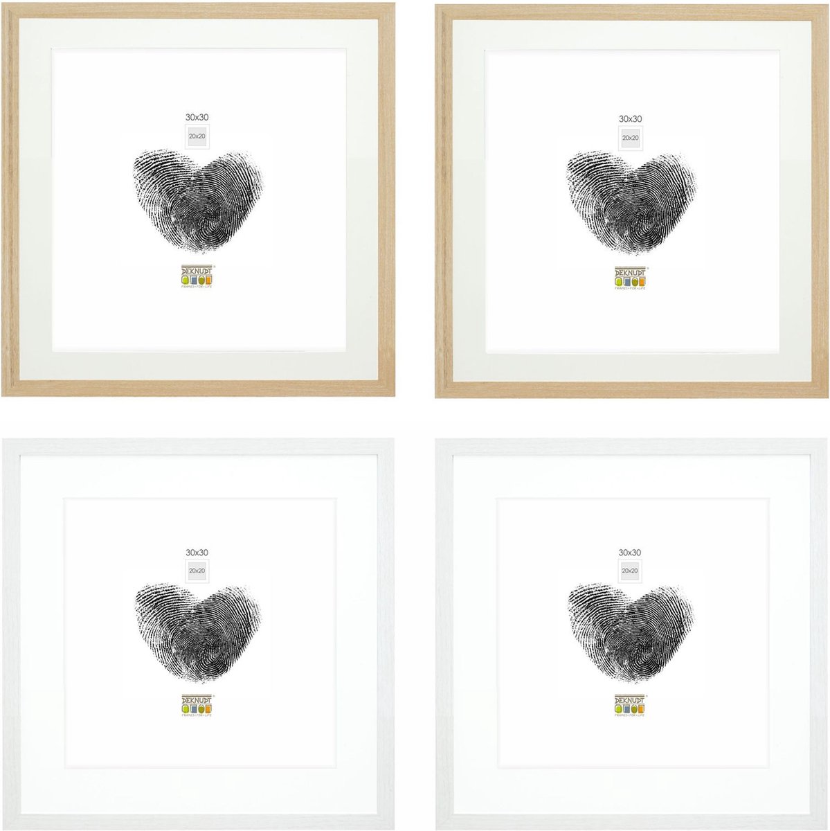 Deknudt Frames fotowand S66KMP 9 - 4 fotokaders - foto 20x20/30x30 cm naturel