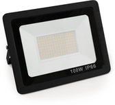 Buitenlamp ''Slim'' 100W - Wandlamp buiten 8500 lumen - LED Breedstraler IP66 - Schijnwerper 3000K - Zwart