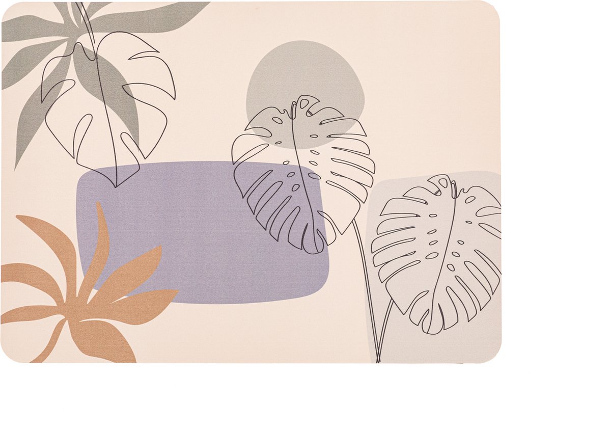 Placemat TOGO ABSTRACT, SET/6, 33x45cm, monstera