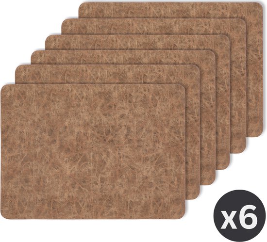 Set de table TRUMAN rectangulaire, SET/6, 33x45 cm, double layer, walnut
