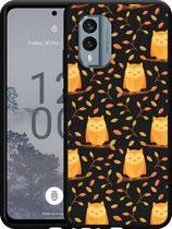 Cazy Hoesje Zwart geschikt voor Nokia X30 Cute Owls