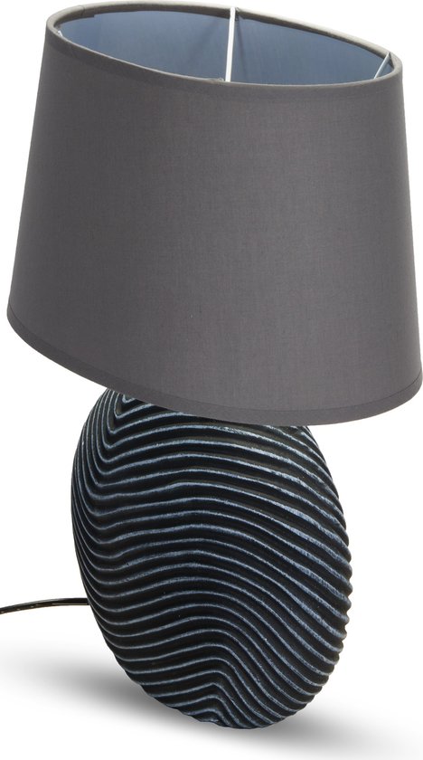 Lampes de table ou de chevet BRUBAKER Zen Garden , lot de 2 pièces, gris anthracite, pieds en céramique bicolore, finition mate, hauteur 38 cm