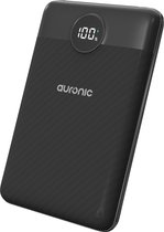 Auronic Powerbank - 10.000 mAh - 2 Oplaadpoorten - Ultra Licht en Dun - Quick Charge - USB/Micro-USB/USB-C - Powerbank iPhone / Samsung - Zwart