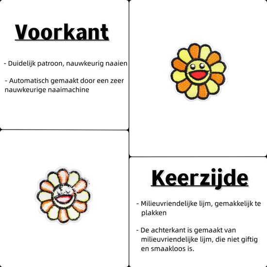 QUARKZMAN 36 stuks bloemenstrijkijzer op patches, oranje