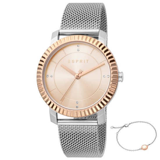 Montre femme Esprit ES1L184M0025 - montre-bracelet - 5ATM - bracelet gratuit - couleur or