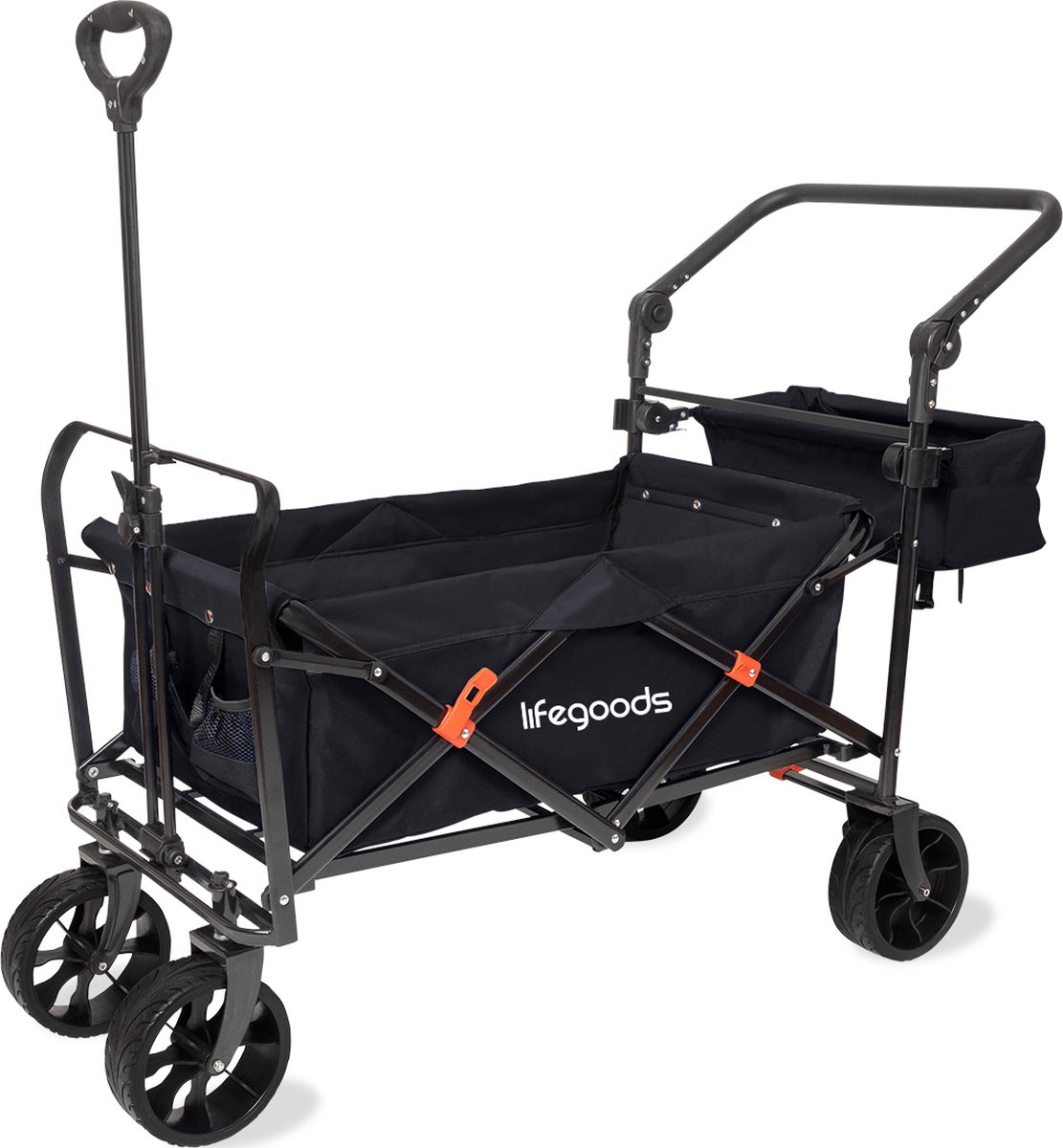 LifeGoods Bolderkar - Opvouwbaar - Tot 120KG - 90L - Wasbaar Polyester - 120x80cm - Zwart op Prijzenvolger.com