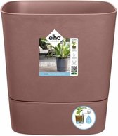 Elho Greensense Aqua Care Vierkant 30 - Bloempot voor Binnen met Waterreservoir - 100% Gerecycled Plastic - Ø 29.5 x H 30.2 cm - Kleibruin