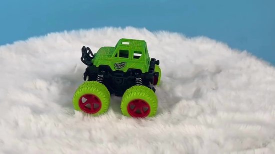 4x Big Wheel Stunt Car Violet, Vert, Rouge et Oranje - Monster Truck - Monster Truck - Stunt Cars - Off Road - speelgoed d'extérieur - Jouets car - Car Jouets Garçons - Tough - Racing - Jumping Car - Race Car - 360º Flip