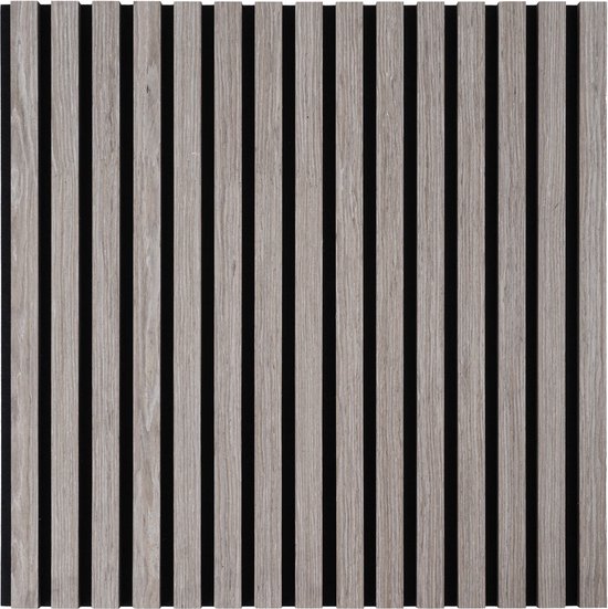 Akoestisch Wandpaneel Grijs - 2 Stuks - 60 x 60 x 2.2 cm - Lattenwand