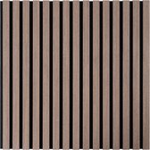 Panneau Acoustique Mural Noyer - 2 Pièces - 60 x 60 x 2,2 cm - Slat Wall