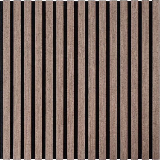 Akoestisch Wandpaneel Walnoot - 2 Stuks - 60 x 60 x 2.2 cm - Lattenwand