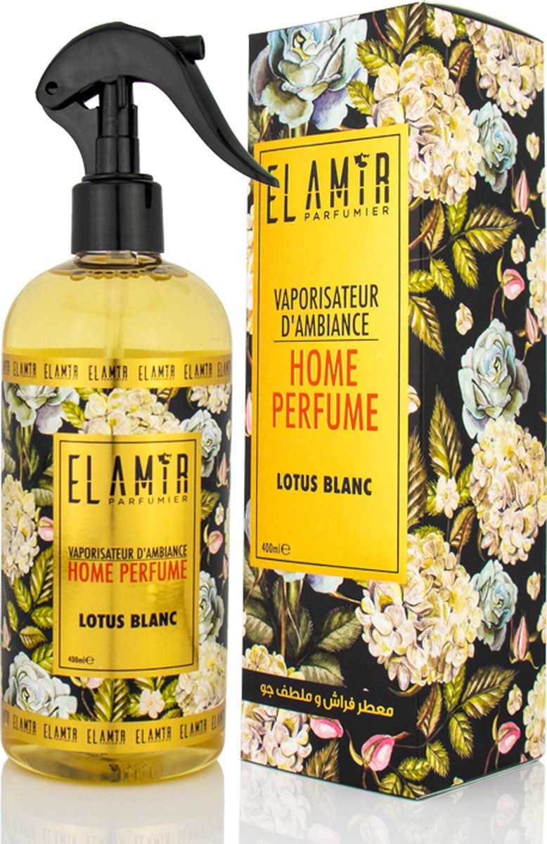 Vaporisateur D’ambiance EL AMIR Lotus Blanc 400 ml - Spray textile - Parfum d’intérieur