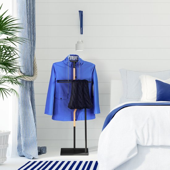 dressboy modern - 107 x 48 x 20 cm - staal - houtlook - slaapkamer - zwart-natuur