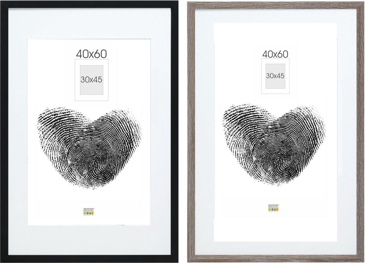 Deknudt Frames fotowand S66KMP 12 - 2 fotokaders - foto 30x45/40x60 cm zwart