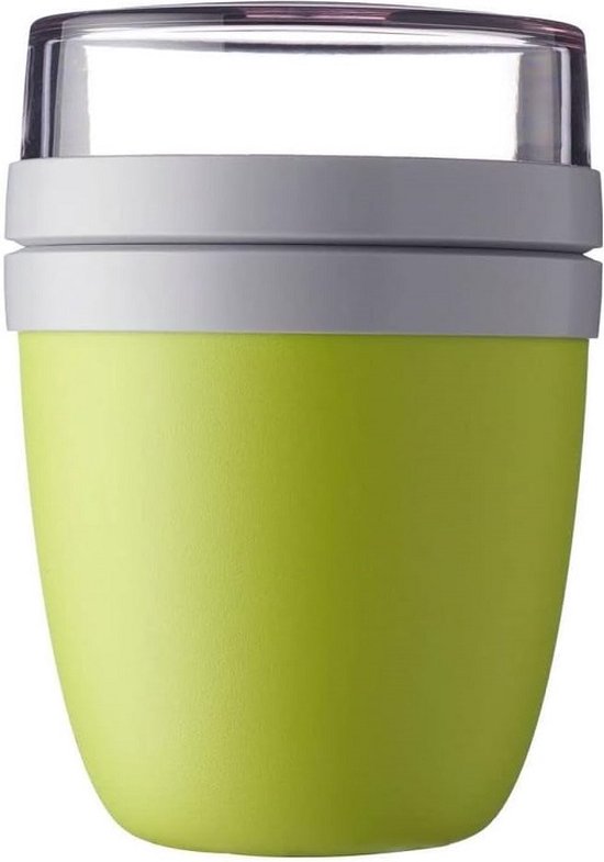 Lunchpot Ellipse - Limited Edition Lemon Lime - 500 ml praktische mueslibeker, yoghurtbeker, to-go beker - geschikt voor diepvriezer, magnetron en vaatwasser, 700 ml