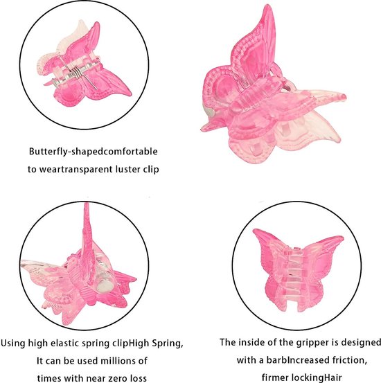 MONTKIARA Lot de 50 épingles à cheveux papillon Mini épingles à cheveux griffes épingle à cheveux papillon pinces à cheveux pour femmes filles enfants bijoux de cheveux