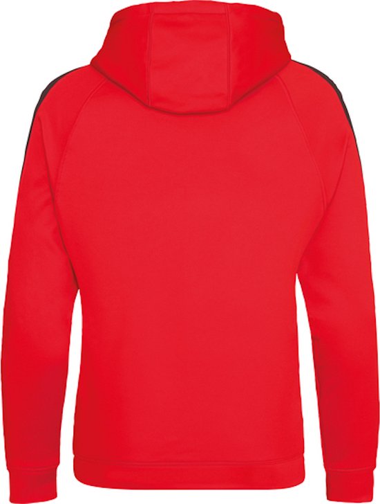 Sports Polyester Zipped Hoodie met capuchon Fire Red - M