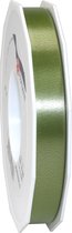 1x XL Hobby/decoratie legergroene kunststof sierlinten 1,5 cm/15 mm x 91 meter- Luxe kwaliteit - Cadeaulint lint/ribbon