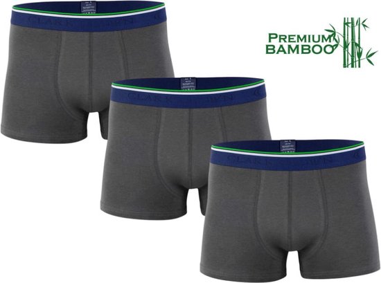 3 stuks Heren boxershorts - Bamboe - Ondergoed - Antraciet - Maat XL
