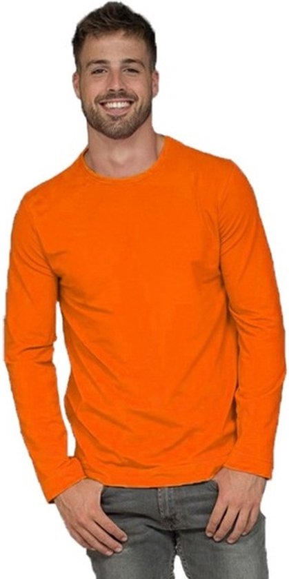 Heren shirt met lange mouwen S oranje