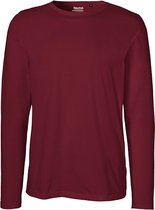 Men´s Long Sleeve T-Shirt met ronde hals Bordeaux - L