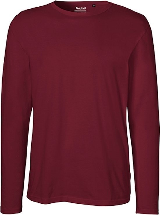 Men´s Long Sleeve T-Shirt met ronde hals Bordeaux - XL