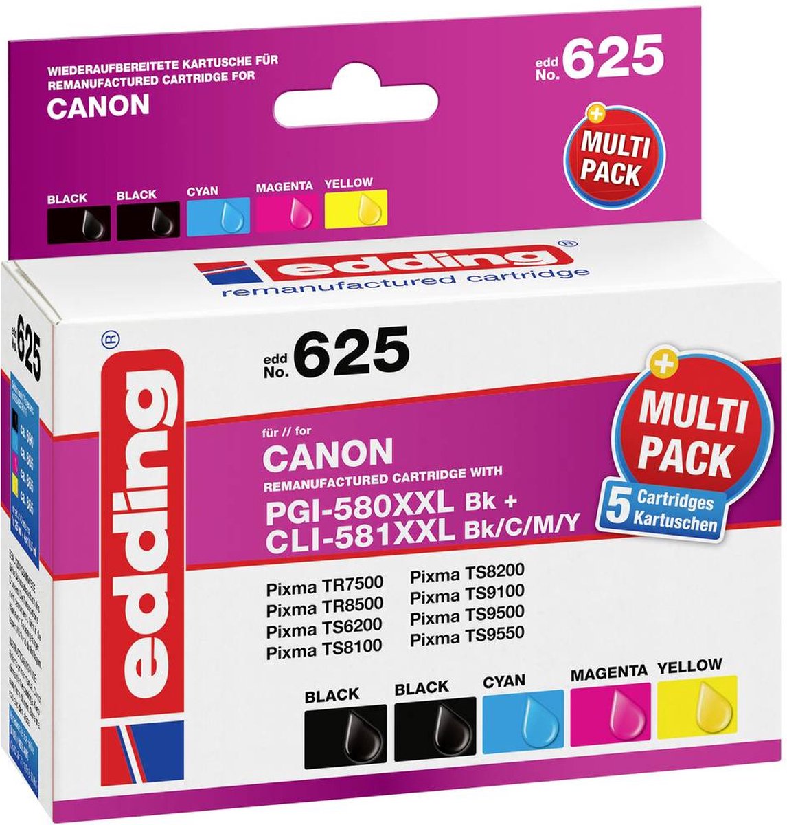 Cartouche d'encre Improducts® pour Canon PGI-580 XXL / CLI-581 XXL, Canon  580xl/581xl