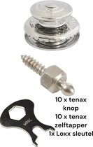10 x Tenax sluitingen-Compleet met Zelftappers-Geheel RVS-Tenax-Loxx-Bootkap-Verandazeil-bootzeil-cabrioilet.