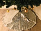Gustiana® Kerstboomrok - Kerstboomkleed - met zilvere pailletten ø120 cm