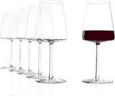 Wijnkelk 517 ml, Set Van 6 Rode Wijnglazen, Vaatwasserbestendig, Loodvrij Kristalglas, Hoogwaardige Kwaliteit, Elegant En Onbreekbaar, Doorzichtig