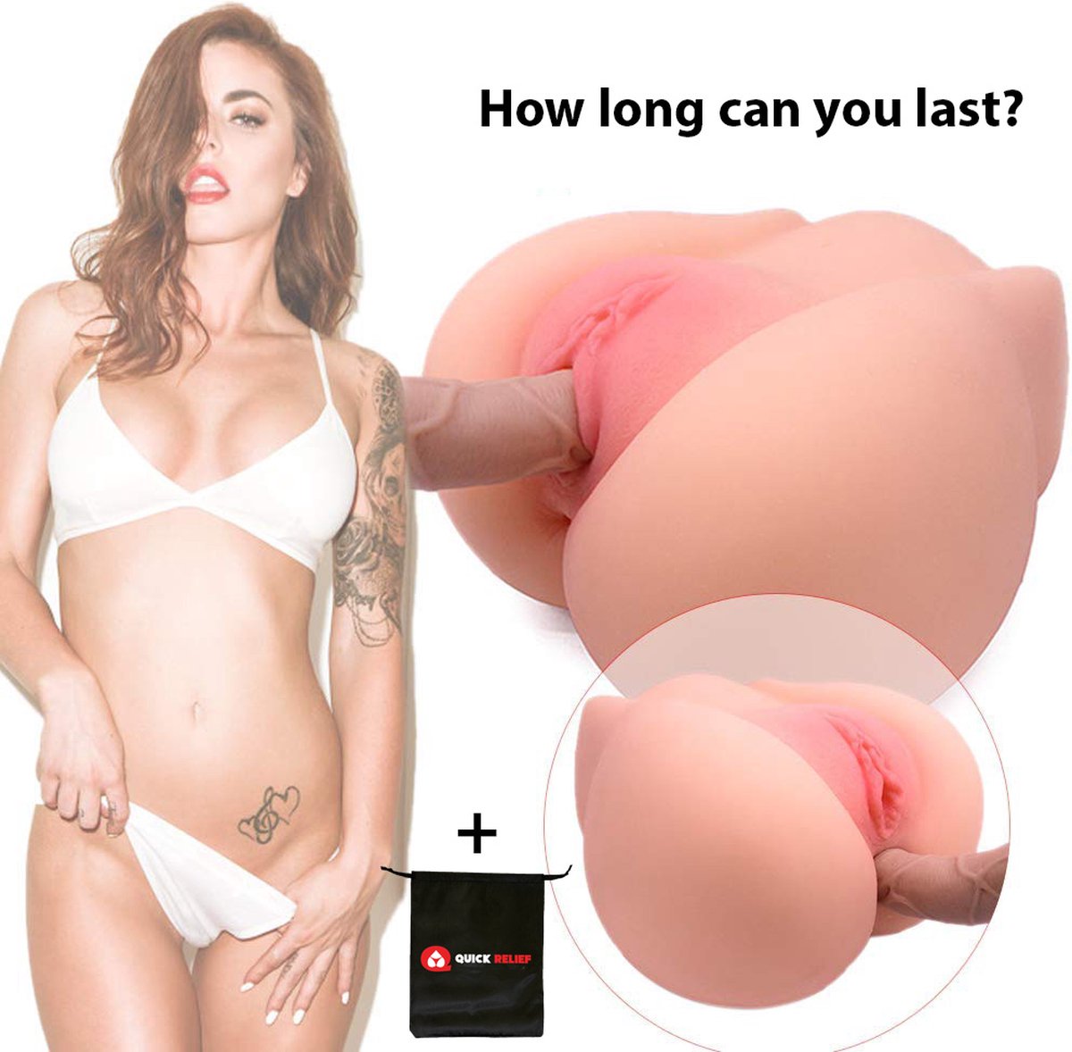 Quick Relief Elisha™ - Masturbator - Sex toy - Kunst Vagina en Anus - Pocket Pussy - Sex Toy voor Mannen + Handig Opbergzakje - Quick Relief