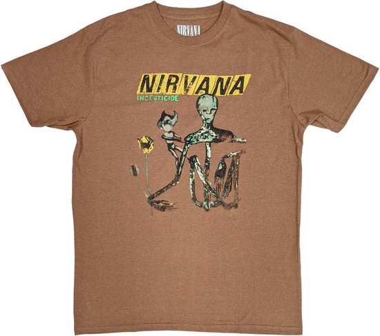 Nirvana Heren Tshirt Incesticide Bruin