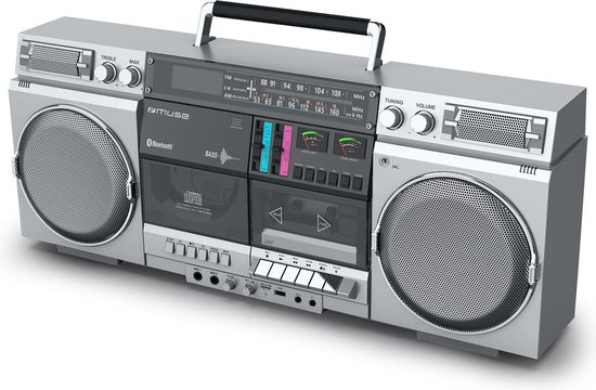 Retro Verouderde Draagbare Stereo Boombox Radio-cassetterecorder Uit De Jaren 80 3582768