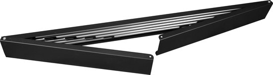 Uitschuifbaar inklapbaar wasrek voor aan de muur - 80 cm zwart