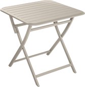 NATERIAL - Table de jardin carrée IDAHO - Table pliante - 75 x 75 x 75 cm - 2 personnes - Aluminium - Beige - Table d'appoint - Pliable - Table à manger de jardin - Table de balcon