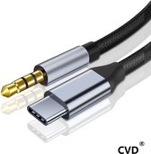 CVD® High Quality - USB-C naar 3.5mm Jack Aux Kabel DAC Connector 1 meter Grijs