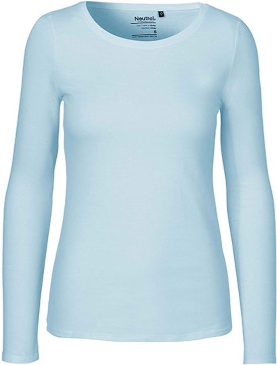 T-shirt à manches longues pour femmes avec col rond Blue clair - S