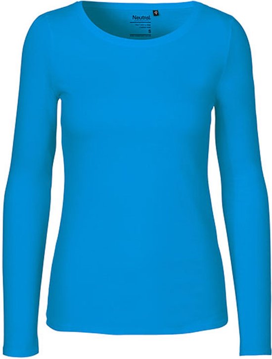 Ladies Long Sleeve T-Shirt met ronde hals Sapphire - XXL