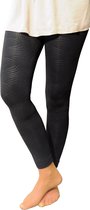 Dames thermo polar legging print- XXlarge - 5 paar zwarte leggings met dierenprint