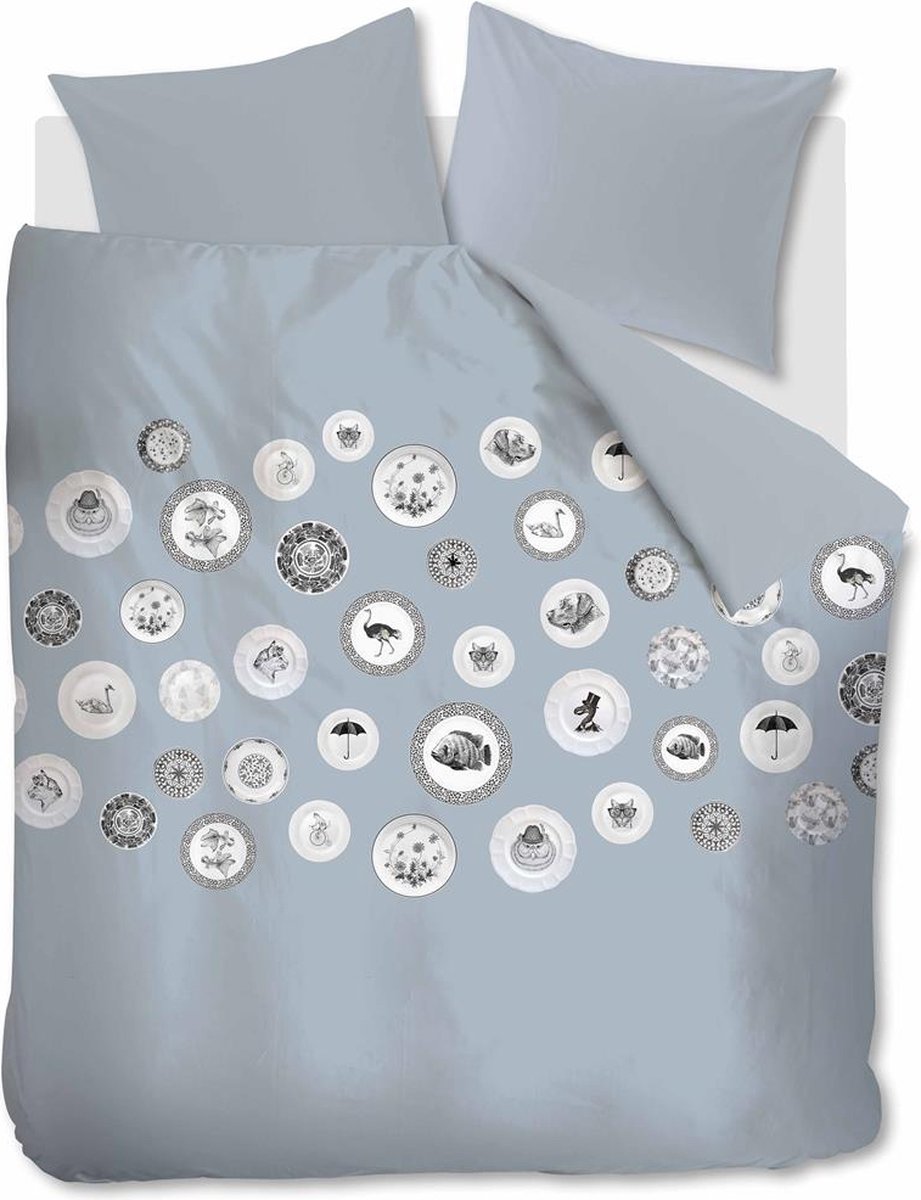 Ambiante Bjarne dekbedovertrek - Lits-Jumeaux - 240x200/220 - Blauw Grijs