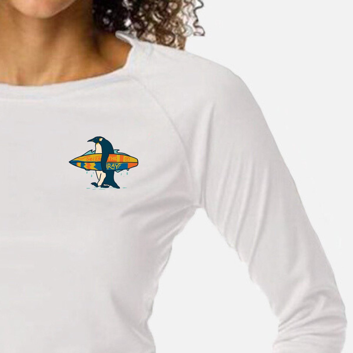 SKINSHIELD UV Shirt met lange mouwen voor dames FACTOR50+ Zonbescherming Pinguin Wit
