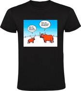 Stier Heren T-shirt - koe - koud - vriezen - winter - dieren