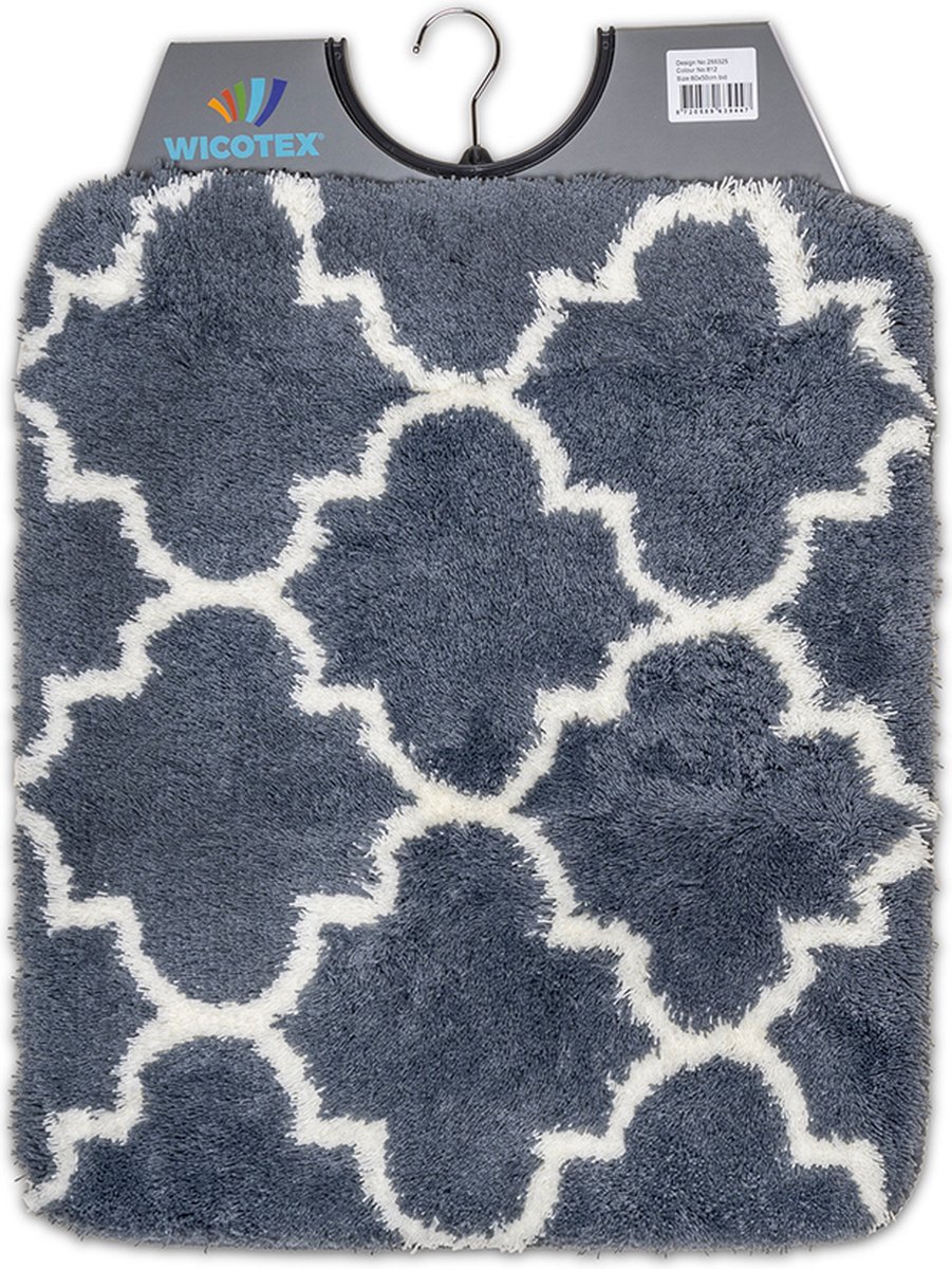 Wicotex - Bidetmat - WC mat - Toiletmat Marseille Grijs - Badmat - Antislip onderkant - Afmeting 50x60cm