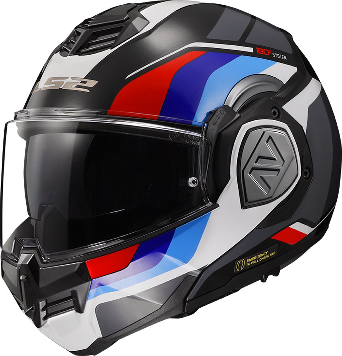 LS2 FF906 Advant Sport systeemhelm zwart blauw rood XS