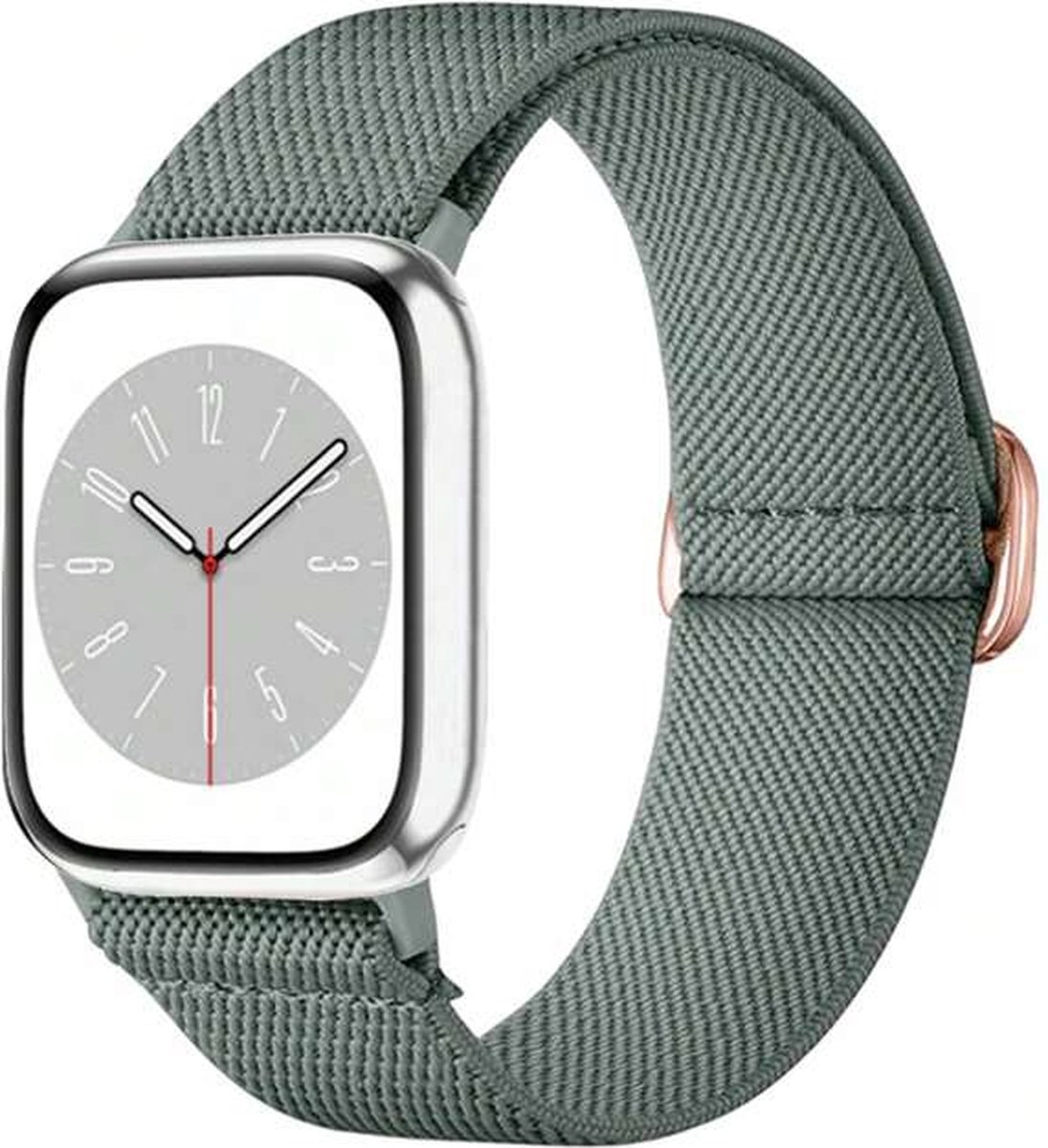 F I K A.® - Smart Watch elastische nylon horlogeband – groen - Apple Watch - bandje 42/44/45/49 mm - Series 1 2 3 4 5 6 7 SE Ultra - Smartwatch iWatch horloge band - elastisch NYLON