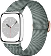 Smart Watch elastische nylon horlogeband – groen - Apple Watch - bandje 42/44/45/49 mm - Series 1 2 3 4 5 6 7 SE Ultra - Smartwatch iWatch horloge band - elastisch NYLON