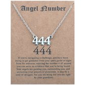 444 Engelen Getal Ketting Zilverkleurig - Cadeau Ketting met Engelen Nummer - Pax Amare
