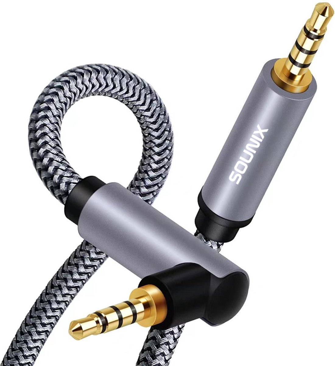 Sounix Stereo Audio Jack Kabel 3.5 mm - 4-Pole Hi-Fi - 2 meter - TRRS - AUX Kabel Gold Plated - Male to Male - Jack To Jack - Universeel - Sounix